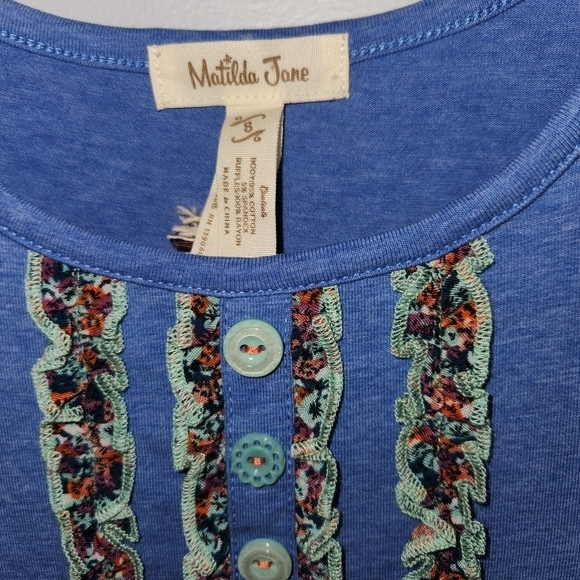 Matilda Jane Caitlin Lap Dress Forever Friends 2015 Nwt sz 8 Blue - Picture 3 of 4